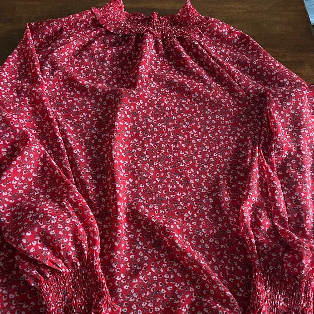 Floral Red Women's Top